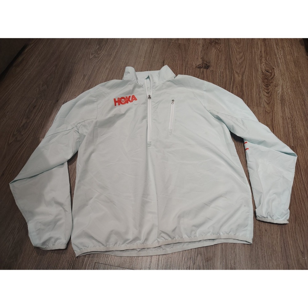 Hoka Windbreaker Jacket Light Blue Mens M Medium